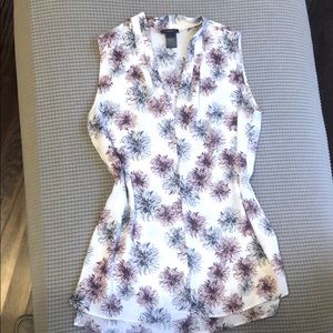 Ann Taylor Semi-Sheer Tank W/Floral, Size XS